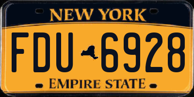 NY license plate FDU6928
