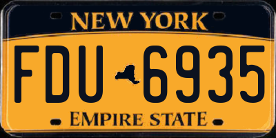 NY license plate FDU6935