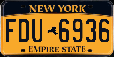 NY license plate FDU6936