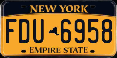 NY license plate FDU6958
