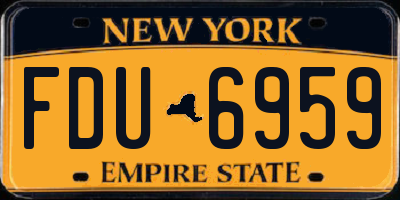 NY license plate FDU6959