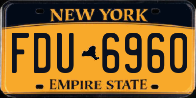 NY license plate FDU6960