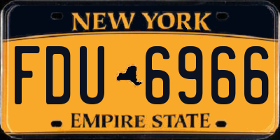NY license plate FDU6966