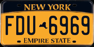 NY license plate FDU6969