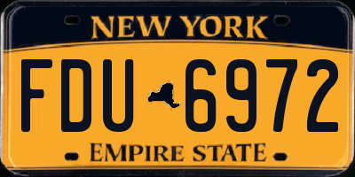NY license plate FDU6972