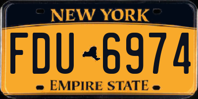 NY license plate FDU6974
