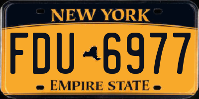NY license plate FDU6977