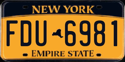 NY license plate FDU6981