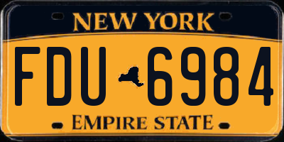 NY license plate FDU6984
