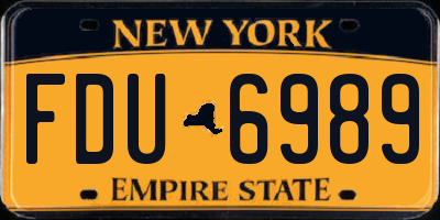 NY license plate FDU6989