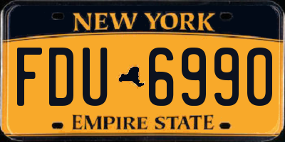 NY license plate FDU6990