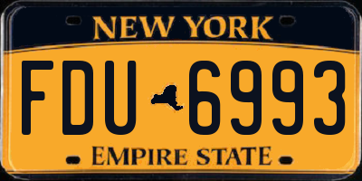 NY license plate FDU6993
