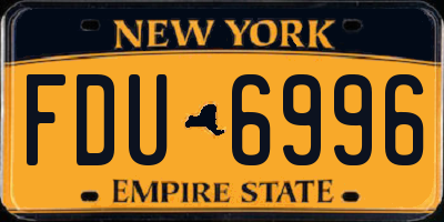 NY license plate FDU6996