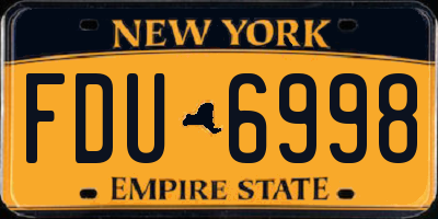 NY license plate FDU6998