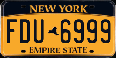 NY license plate FDU6999