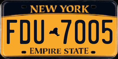 NY license plate FDU7005