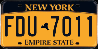 NY license plate FDU7011