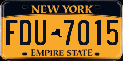 NY license plate FDU7015