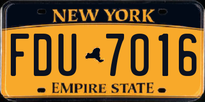 NY license plate FDU7016