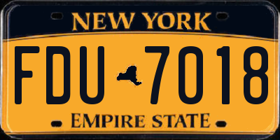 NY license plate FDU7018