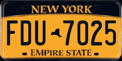 NY license plate FDU7025