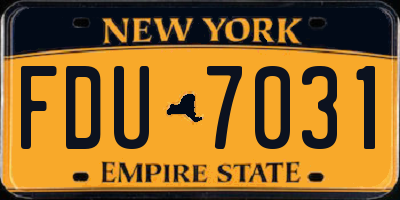 NY license plate FDU7031