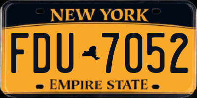 NY license plate FDU7052