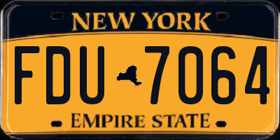 NY license plate FDU7064