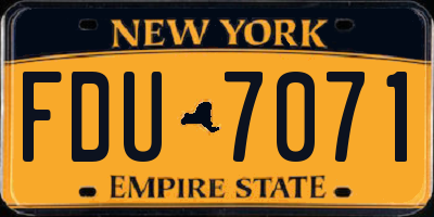 NY license plate FDU7071