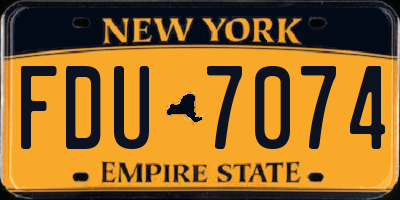 NY license plate FDU7074