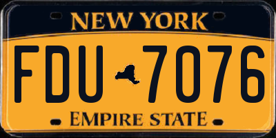 NY license plate FDU7076