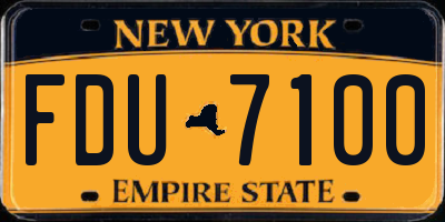 NY license plate FDU7100
