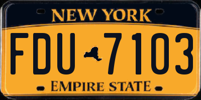NY license plate FDU7103