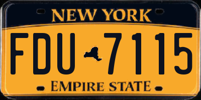 NY license plate FDU7115