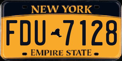 NY license plate FDU7128