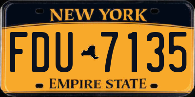 NY license plate FDU7135