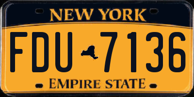 NY license plate FDU7136