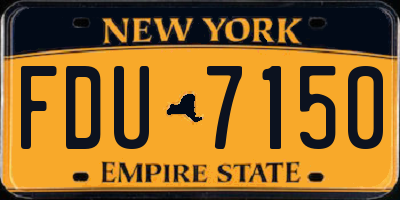 NY license plate FDU7150