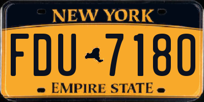 NY license plate FDU7180