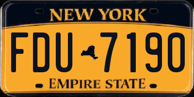 NY license plate FDU7190