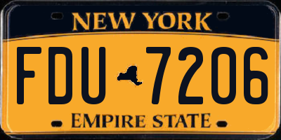 NY license plate FDU7206