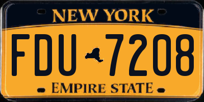 NY license plate FDU7208