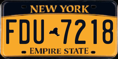 NY license plate FDU7218