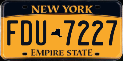NY license plate FDU7227
