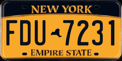 NY license plate FDU7231