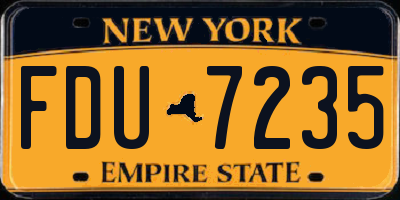 NY license plate FDU7235