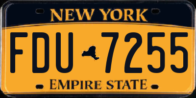 NY license plate FDU7255