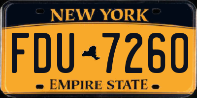 NY license plate FDU7260
