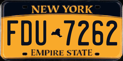 NY license plate FDU7262