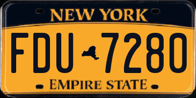 NY license plate FDU7280